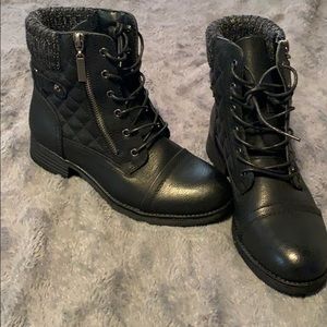 Black combat boots
